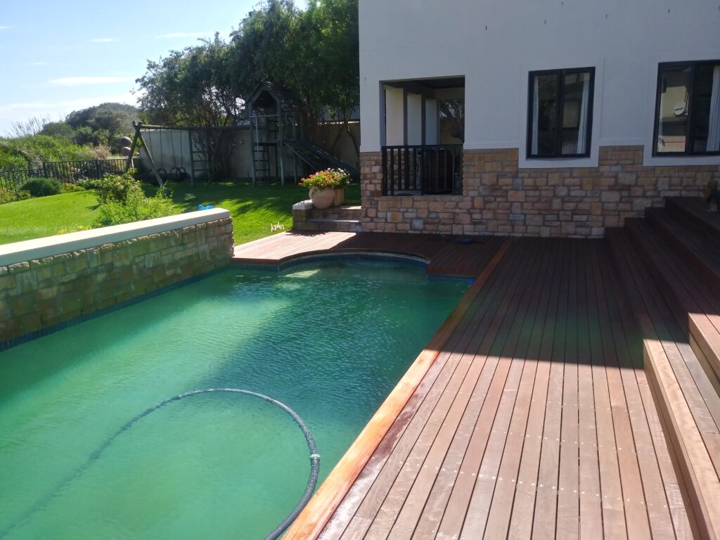 Hardwood Deck around pool Garapa oiled Cape Town