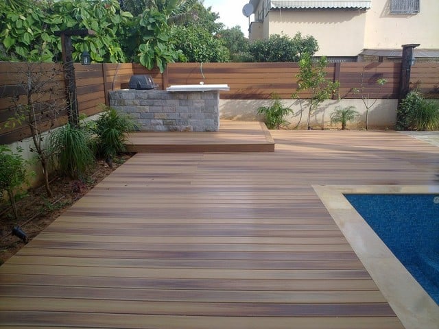 Balau deck stained varnished and Fence Pinelands