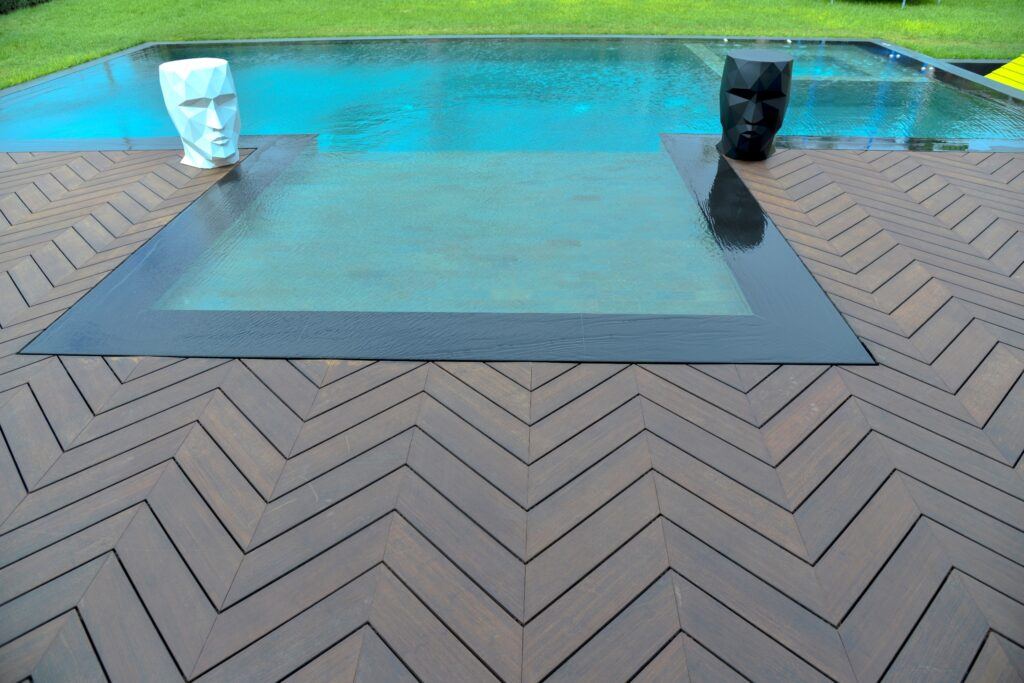 Composite Pool Decking herring bone design Bishops Court Cape Town