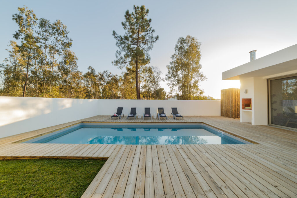 unvarnished Deck around Pool Cape Town Hardwood Decking