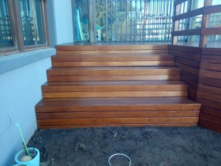 Hardwood balustrade Hardwood Deck varnished Cape Town