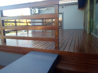 Hardwood balustrade Hardwood Deck varnished Cape Town