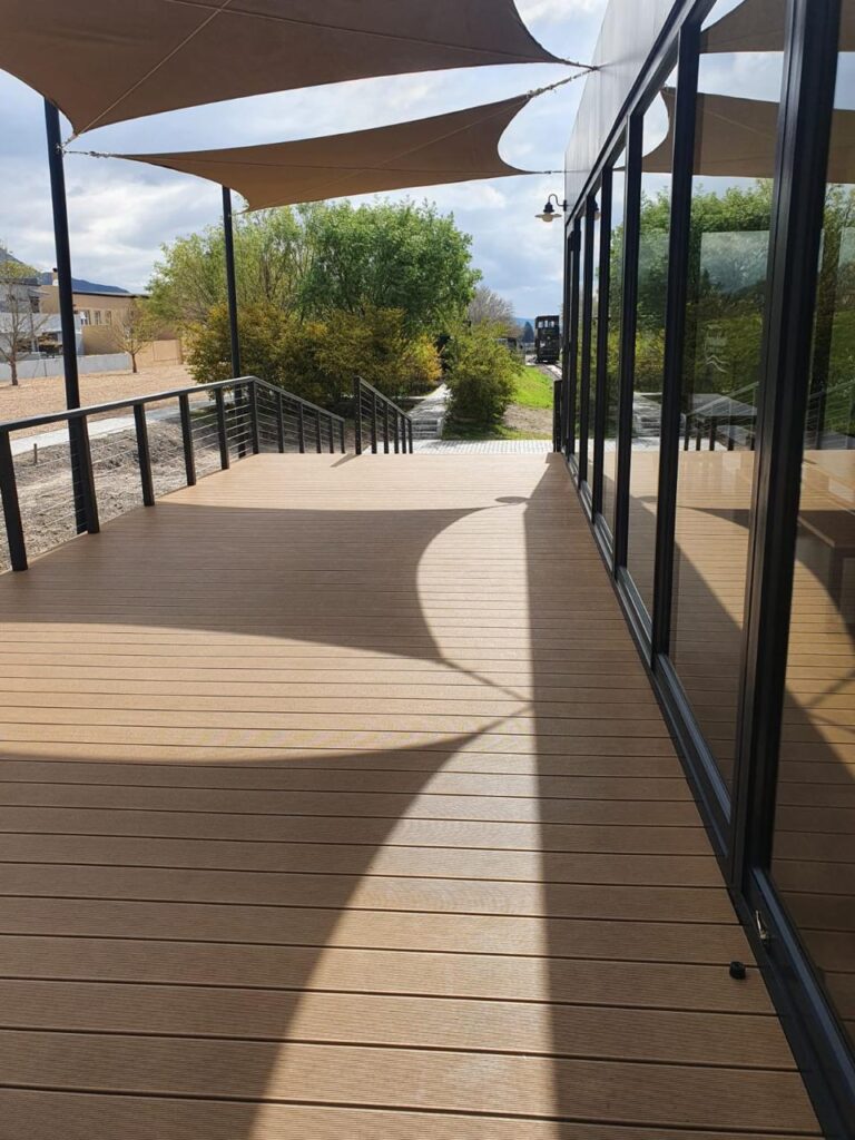 Composite deck Office revamp with shade sails Cape town