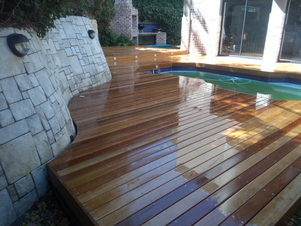 Hardwood Deck Garapa with lighting in decking Cape Town South Africa
