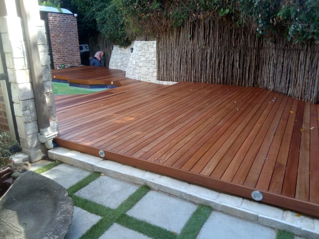 Hardwood Deck Balau with lighting in decking Cape Town South Africa
