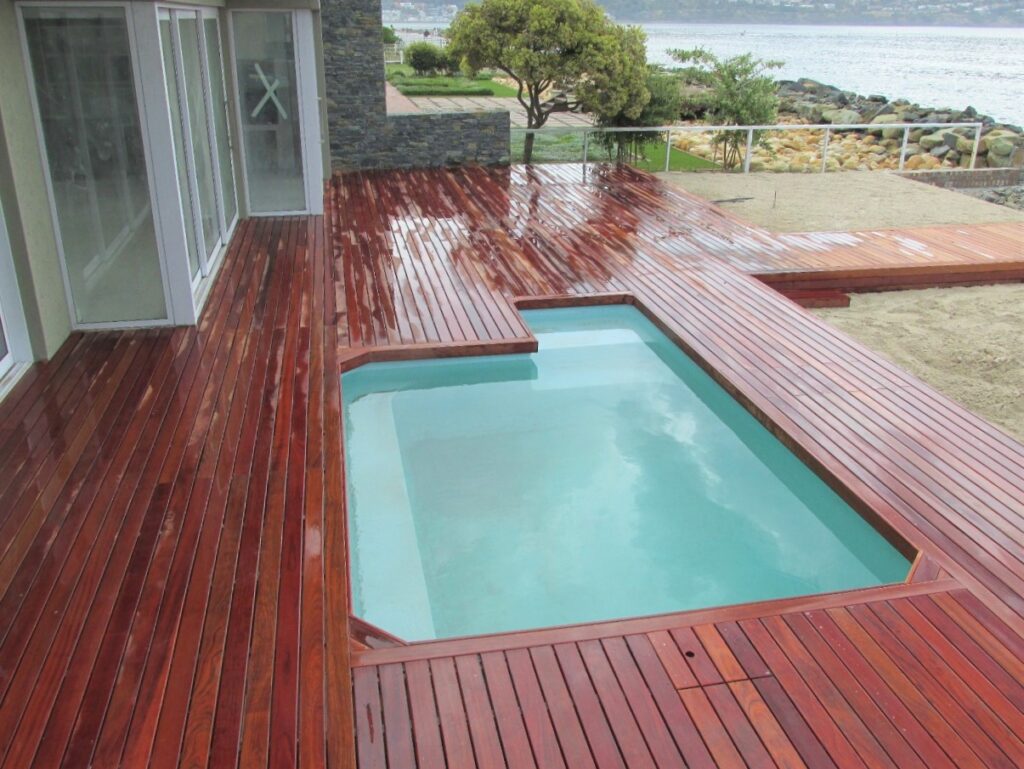 Massaranduba Deck around pool sealed deck