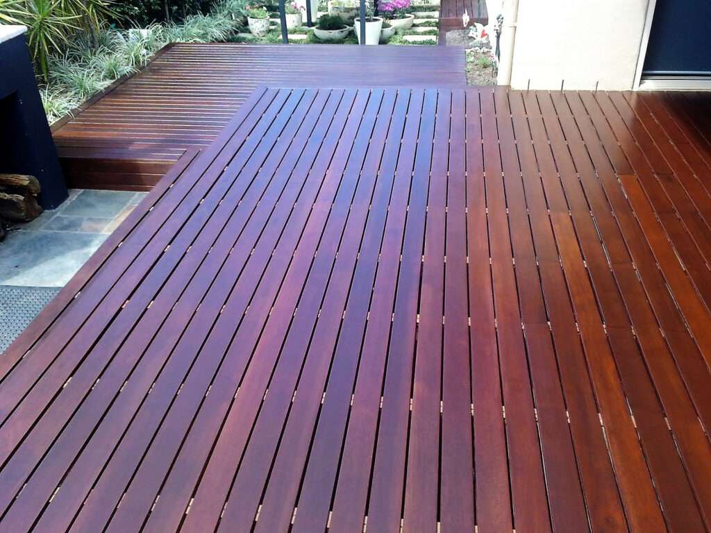 Balau hardwood decking around a pool in Cape Town