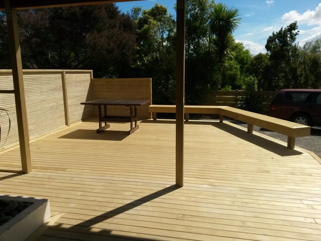 Pine Deck Cape Town with Deck seating and pine Privacy Fence