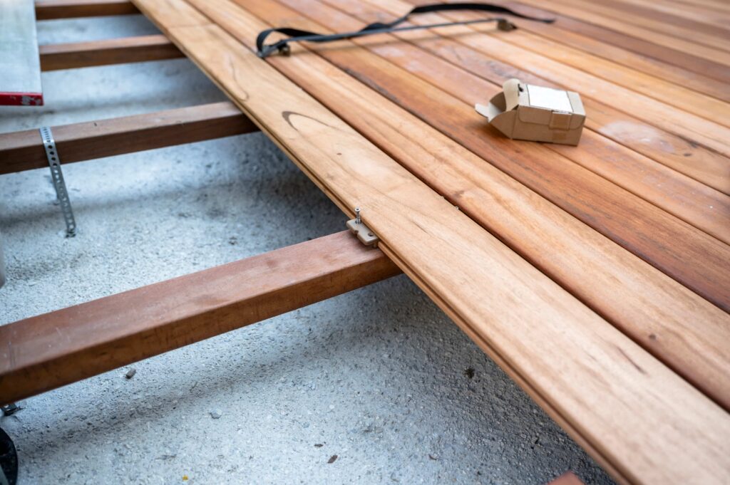 wooden deck Aluminium Substructures and Removable Hidden Fixings for decks